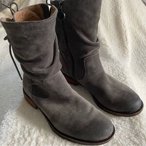 Gray Suede Women's Boots